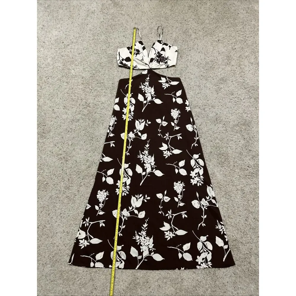 Abercrombie & Fitch size LT Large Tall Dress Cutout Midi/Maxi Floral Brown F26